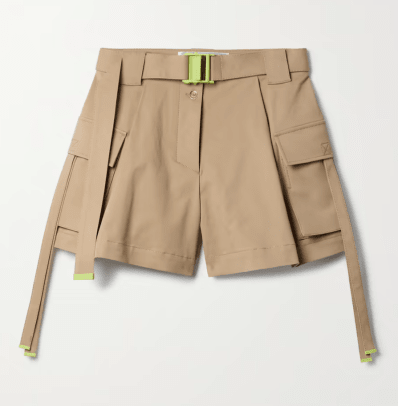 Råhvide Gabardine-shorts med bælte i bomuld, 399 $ (fra 665 $)